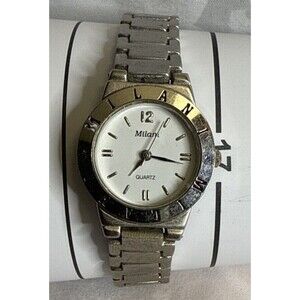 Milani Silver Metal Watch with White Face